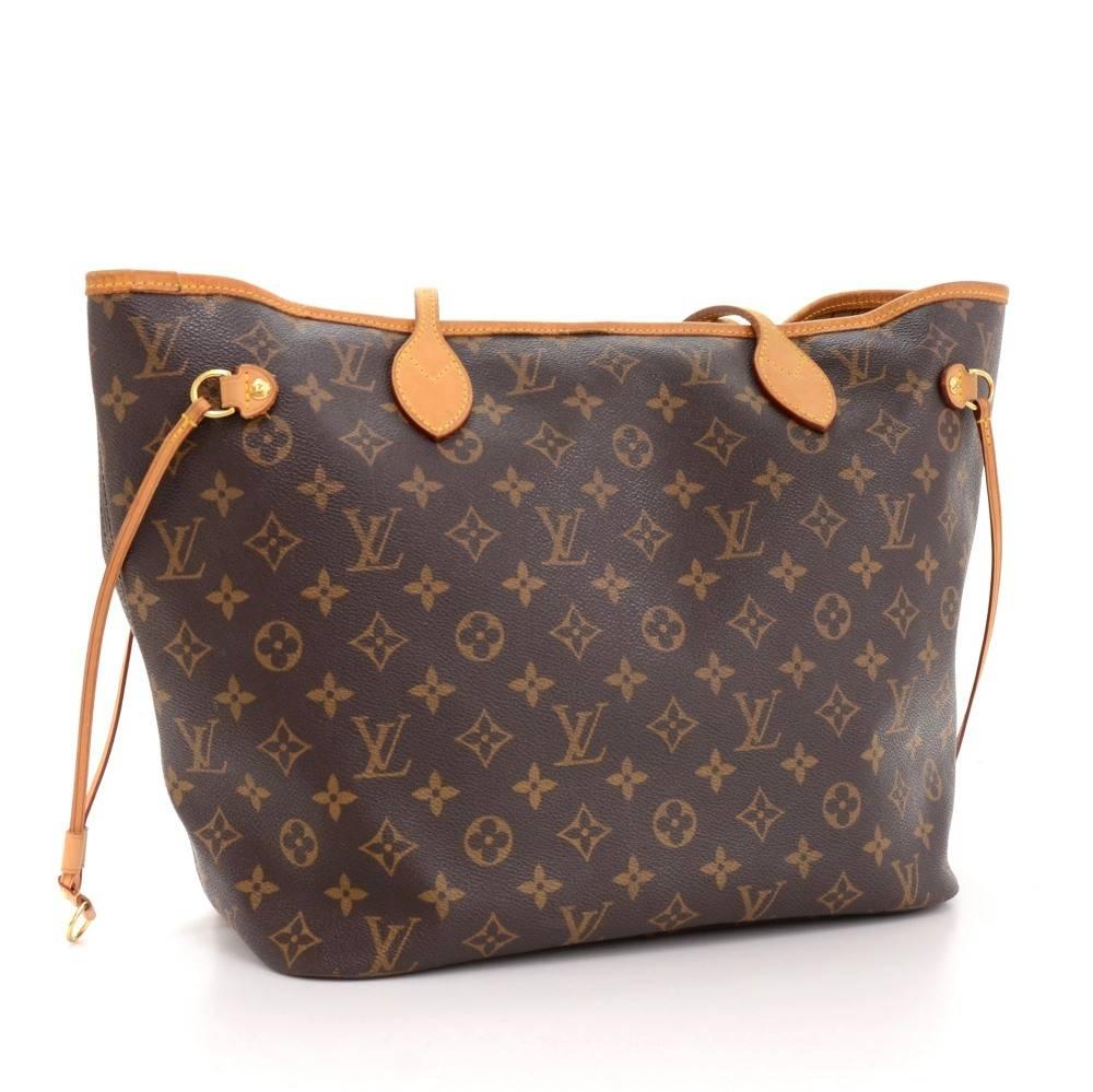 Brown Louis Vuitton Neverfull MM Monogram Canvas Shoulder Tote Bag