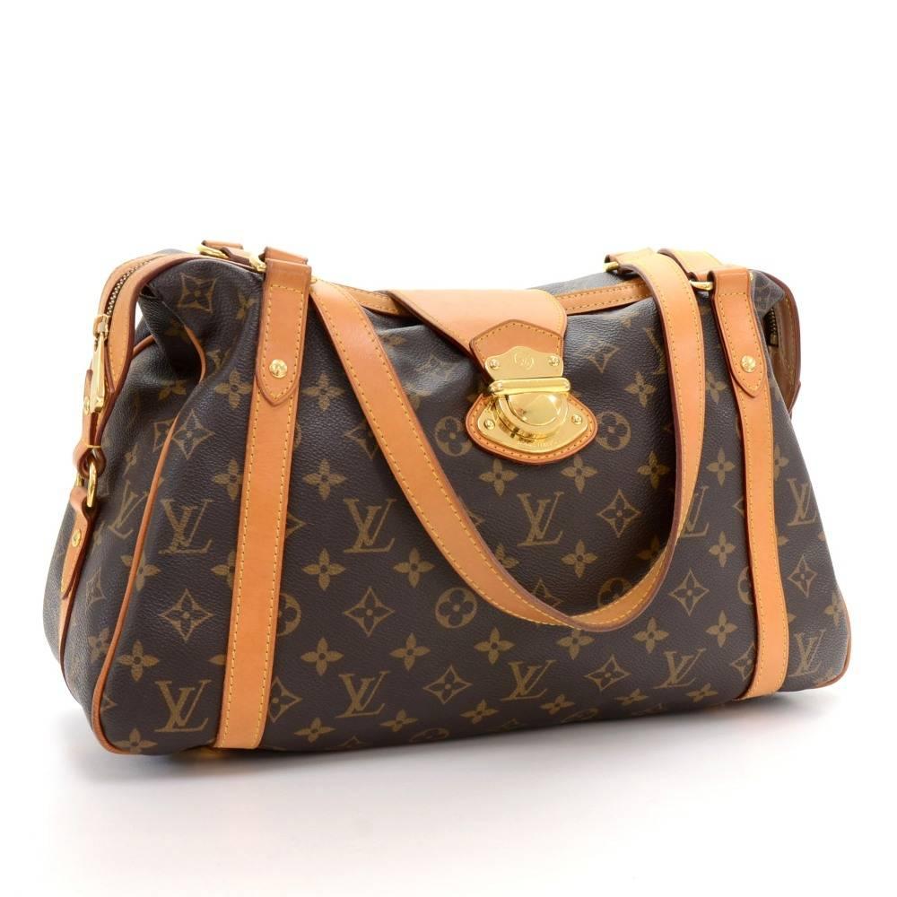 Louis Vuitton Stresa PM tote bag in monogram canvas. Top has small flap with pusk lock and zipper closure. Inside has canvas lining with 2 open pocket. Great for daily use.

Made in: France
Serial Number: F L 0 1 3 0
Size: 16.1 x 8.7 x 8.3