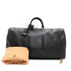 Louis Vuitton Keepall 50 Black Epi Leather Travel Bag
