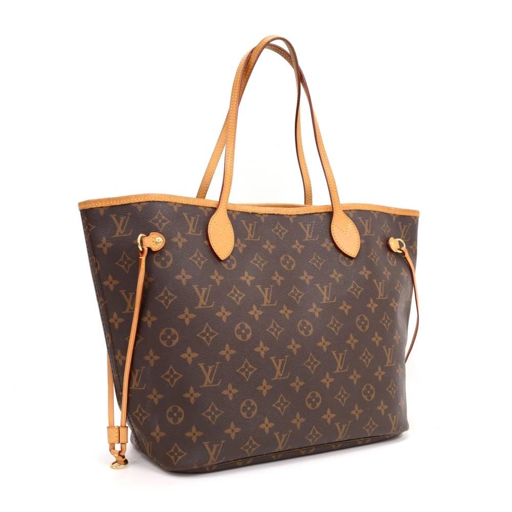 Brown Louis Vuitton Neverfull MM Monogram Canvas Shoulder Tote Bag