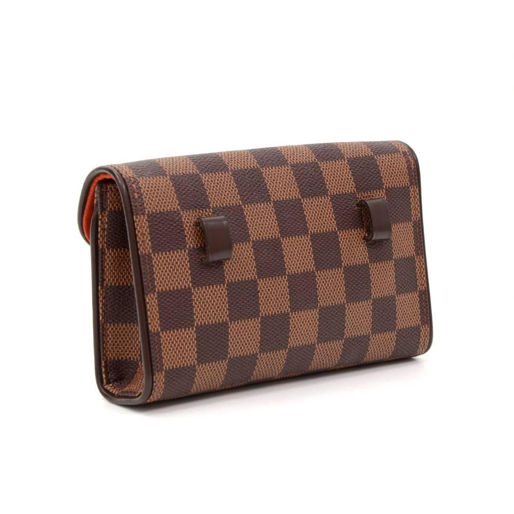 Brown Louis Vuitton Pochette Florentine Ebene Damier Canvas Clutch Bag