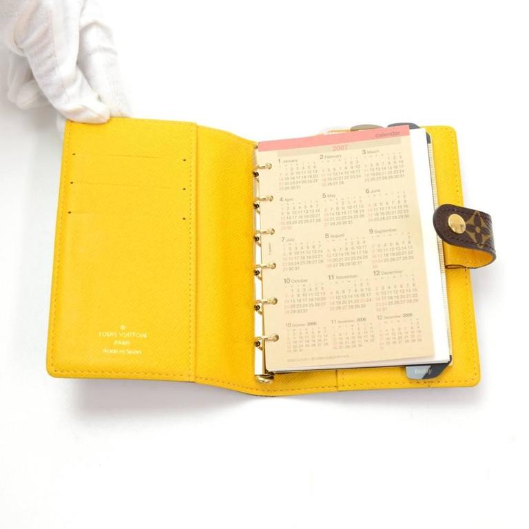 Vintage Louis Vuitton Yellow Epi Leather Agenda Fonctionnel PM 6 Rings