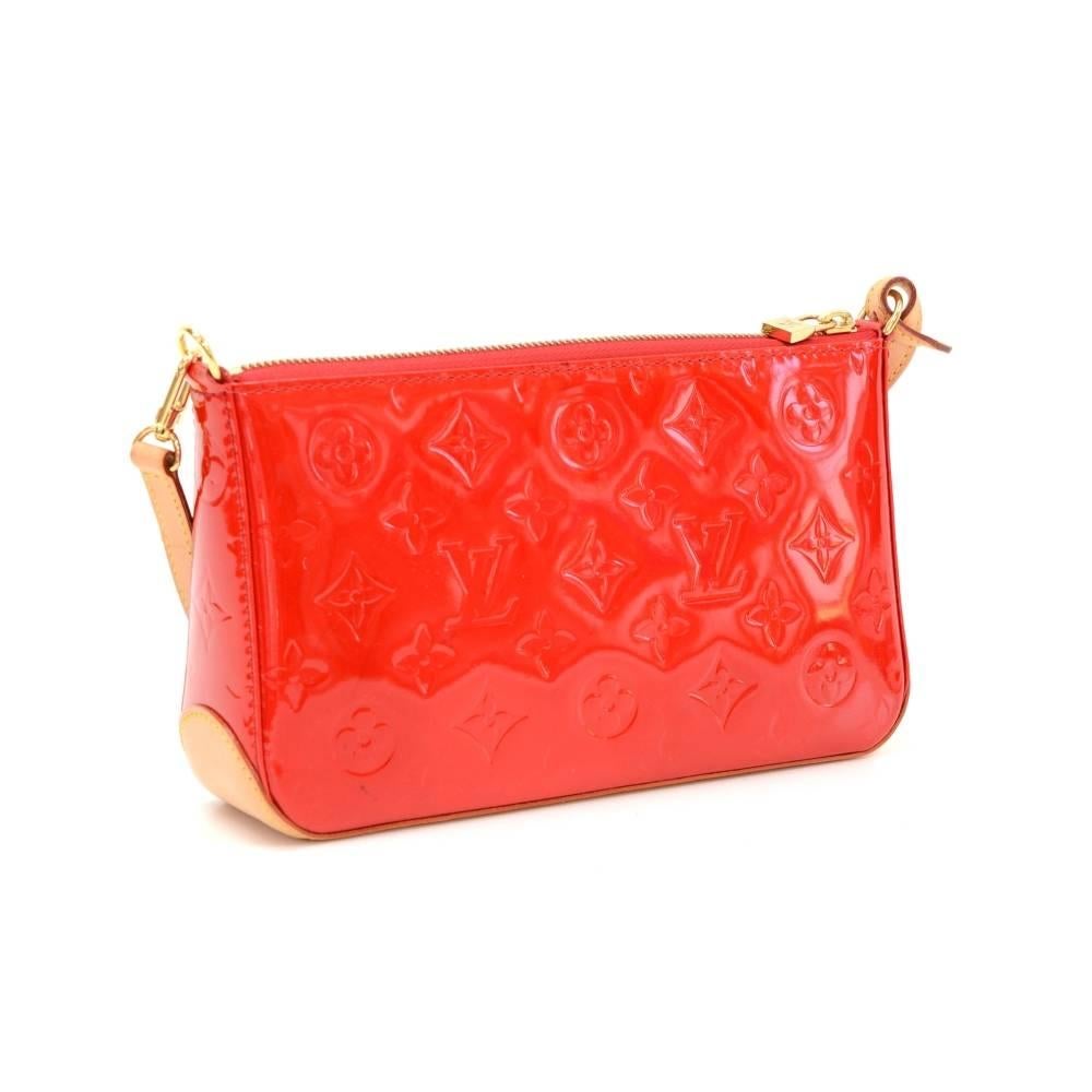 Louis Vuitton Mallory Square Rouge Red Vernis Leather Pochette Accessories Bag  In Excellent Condition In Fukuoka, Kyushu