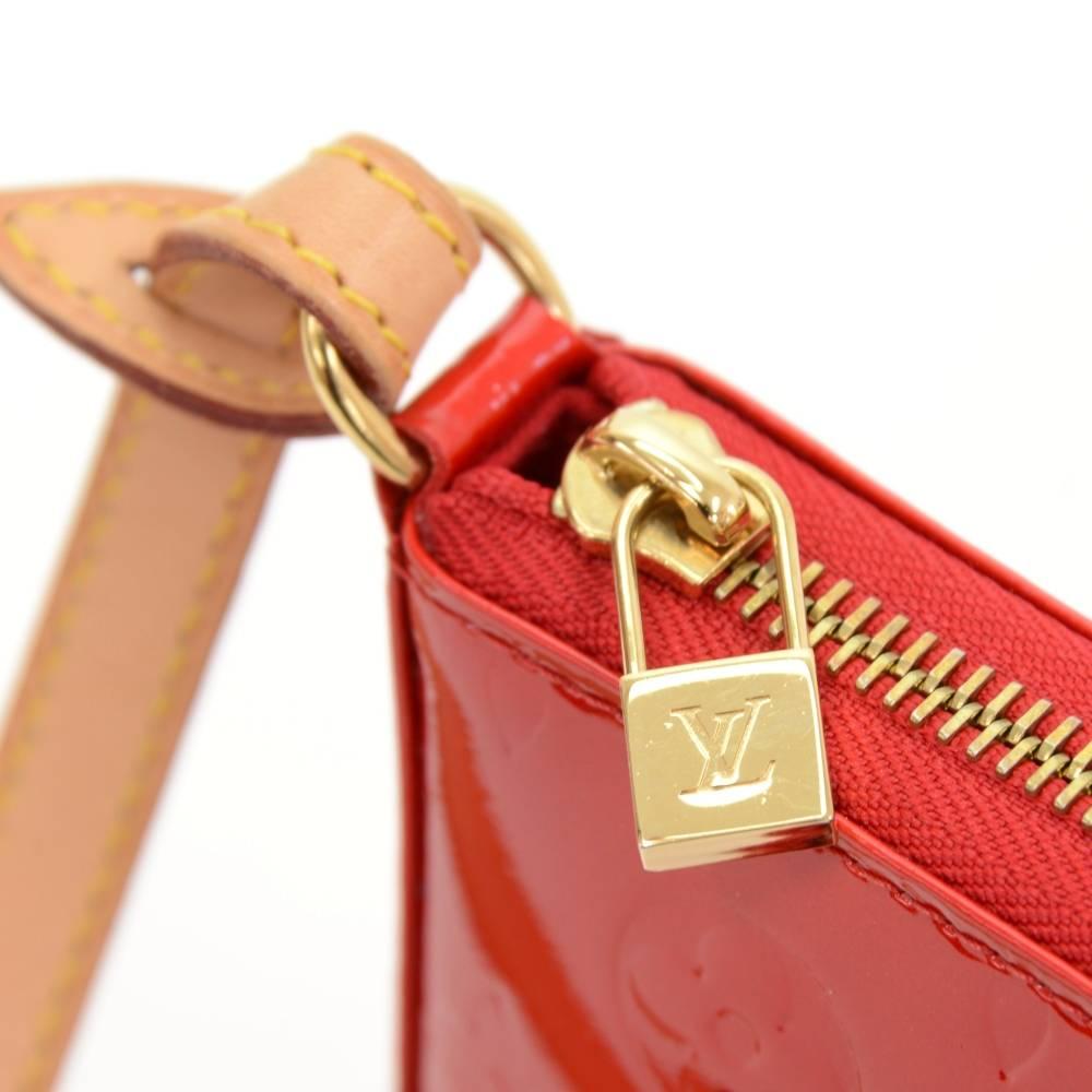 Louis Vuitton Mallory Square Rouge Red Vernis Leather Pochette Accessories Bag  3
