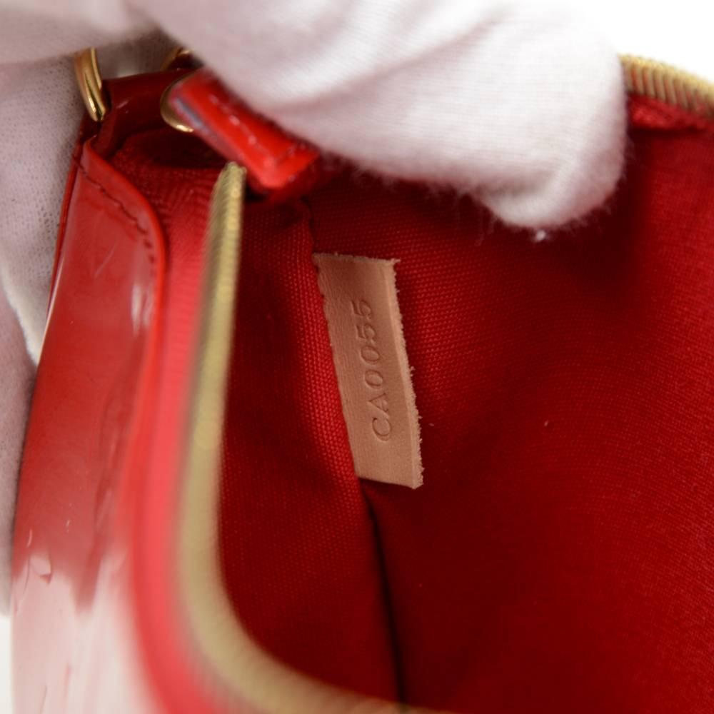 Louis Vuitton Mallory Square Rouge Red Vernis Leather Pochette Accessories Bag 5