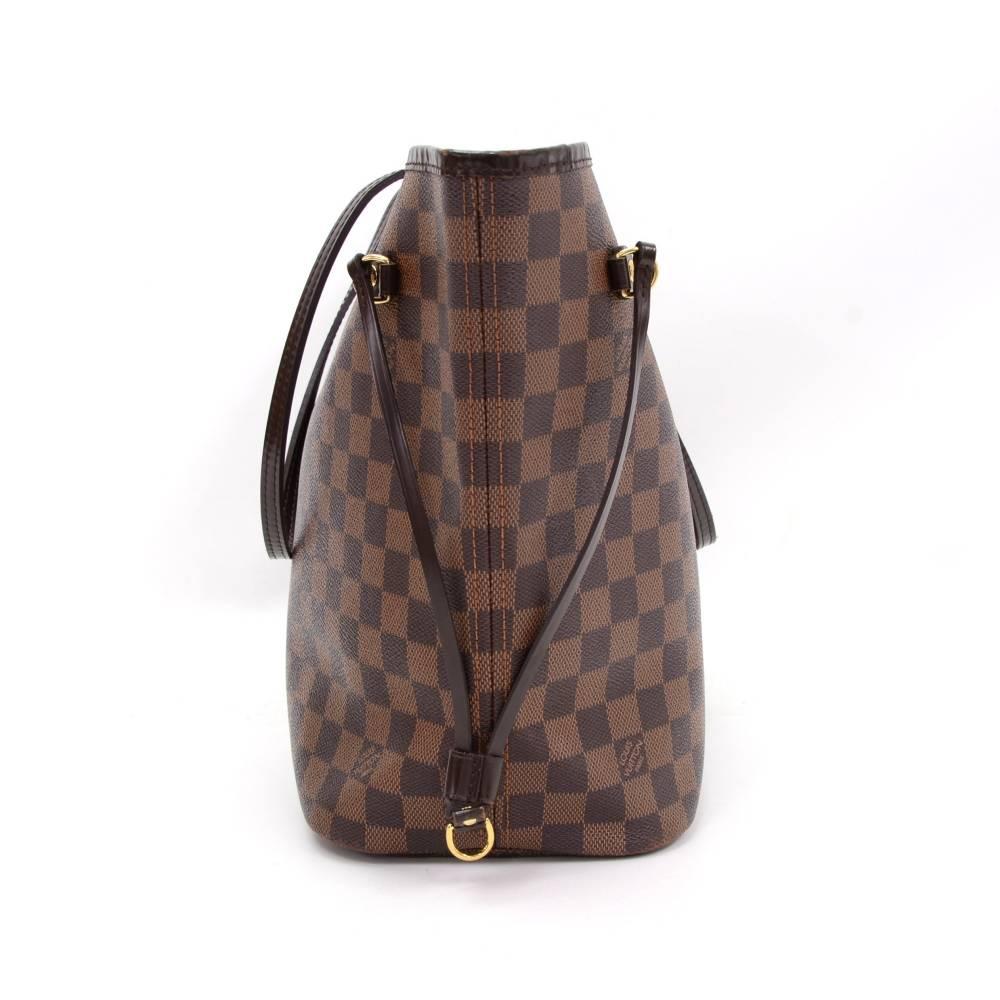Women's Louis Vuitton Neverfull MM Ebene Damier Canvas Shoulder Tote Bag
