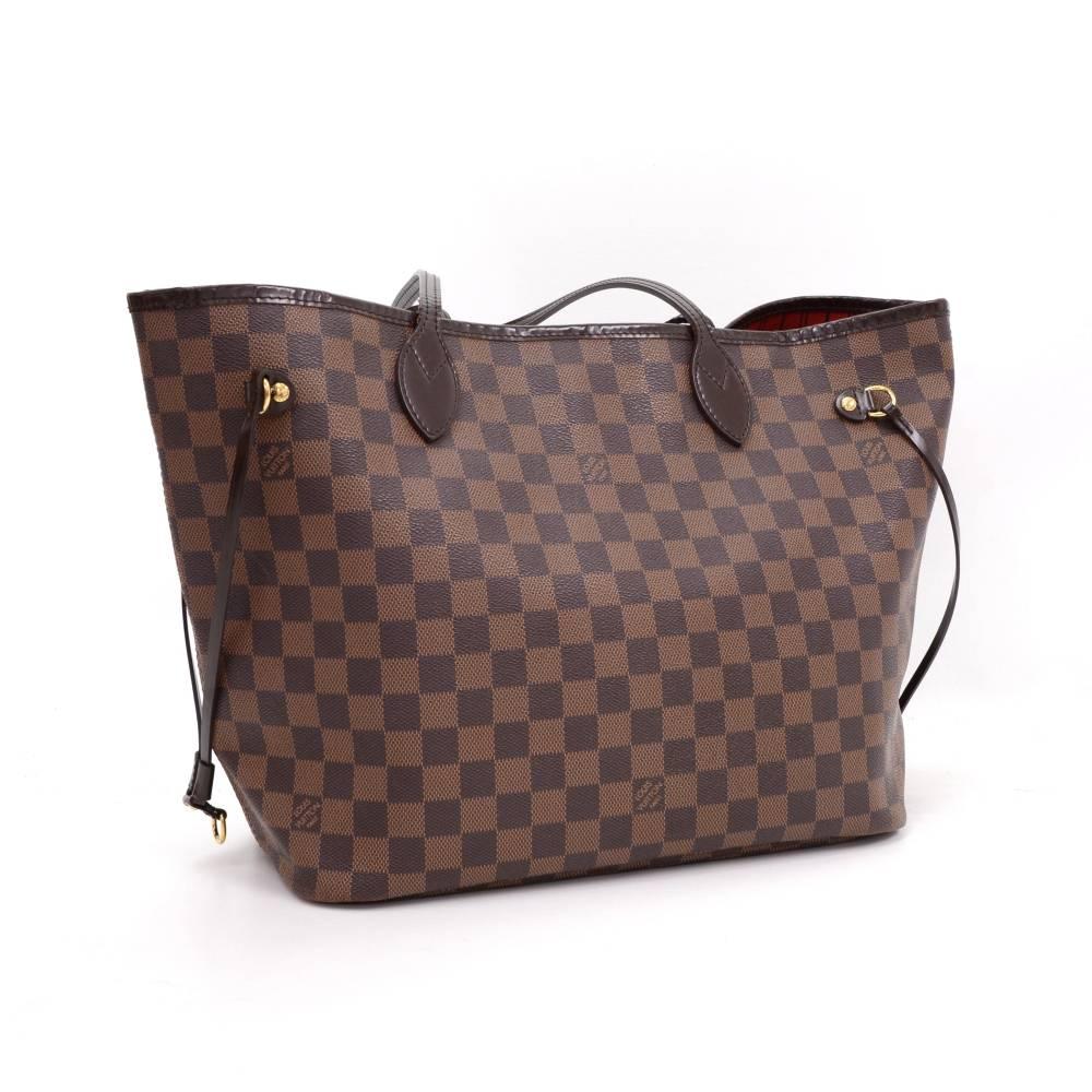 Louis Vuitton Neverfull MM Ebene Damier Canvas Shoulder Tote Bag In Good Condition In Fukuoka, Kyushu