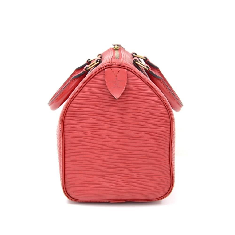 Louis Vuitton Speedy 25 Red Epi Leather City Hand Bag 1