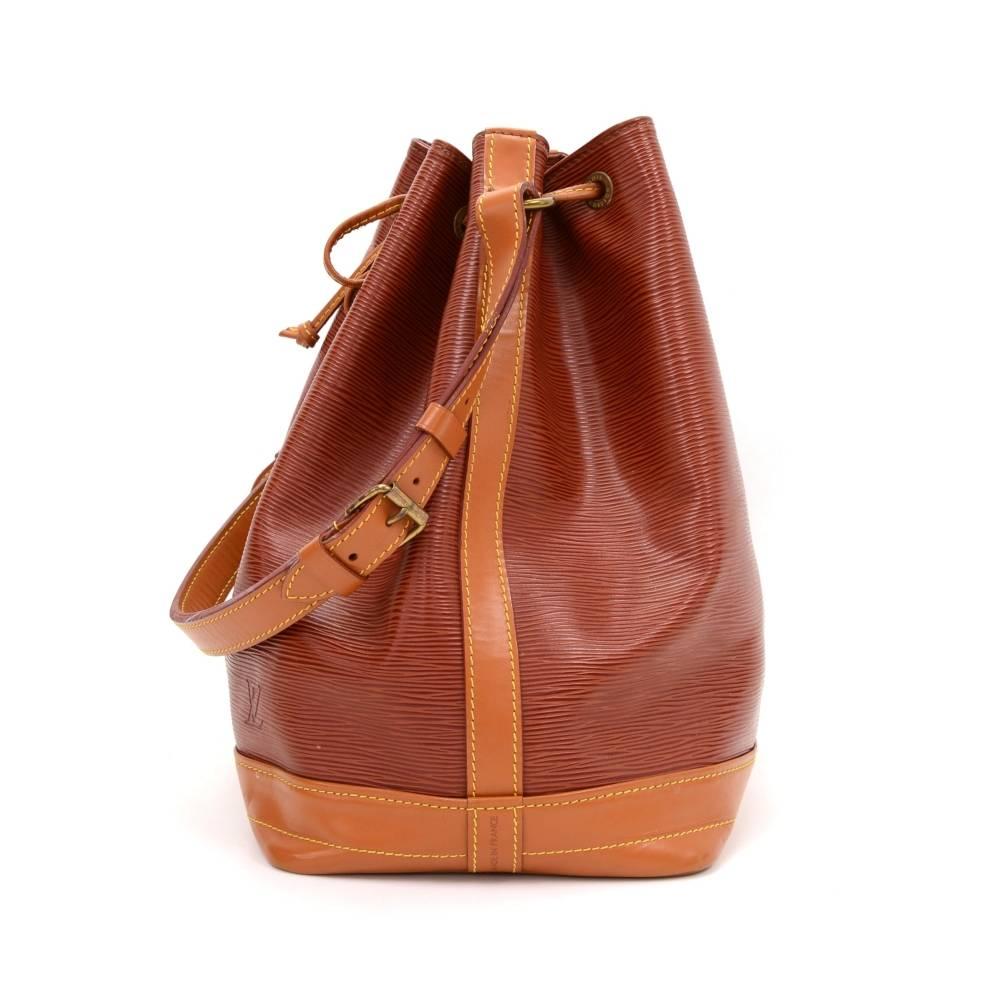 Brown Vintage Louis Vuitton Noe Large Kenyan Fawn Epi Leather Shoulder Bag