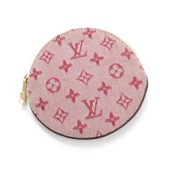 Louis Vuitton Porte Monnaie Round Red Cerise Mini Monogram Canvas Coin Case