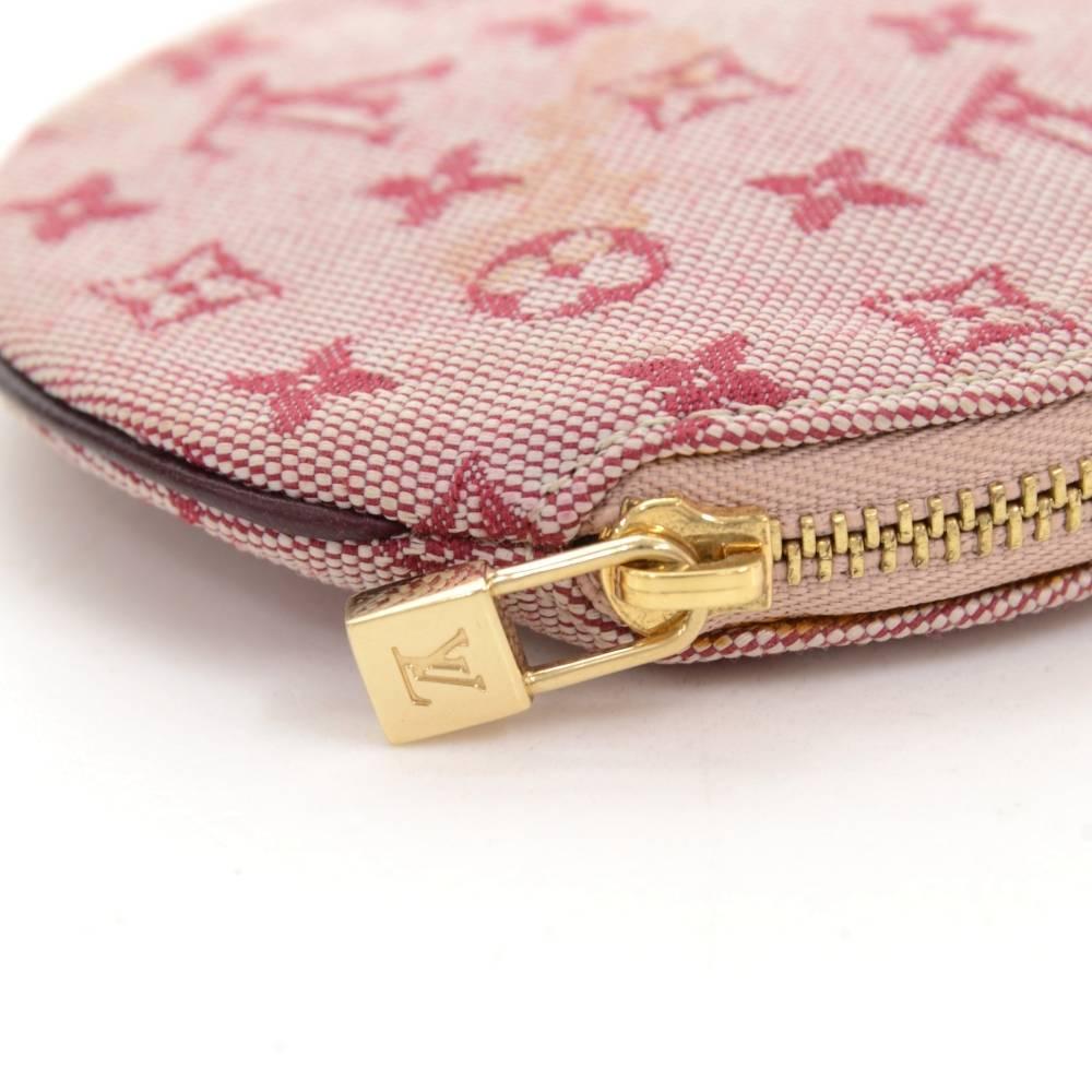 Louis Vuitton Porte Monnaie Round Red Cerise Mini Monogram Canvas Coin Case For Sale 1