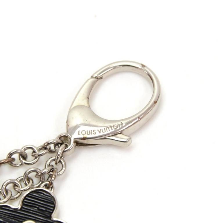 Louis Vuitton Fleur d'Epi Black x Silver Tone Key Chain / Bag