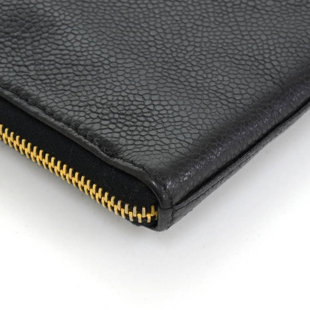 Chanel Black Caviar Leather Document Case Clutch Bag 3