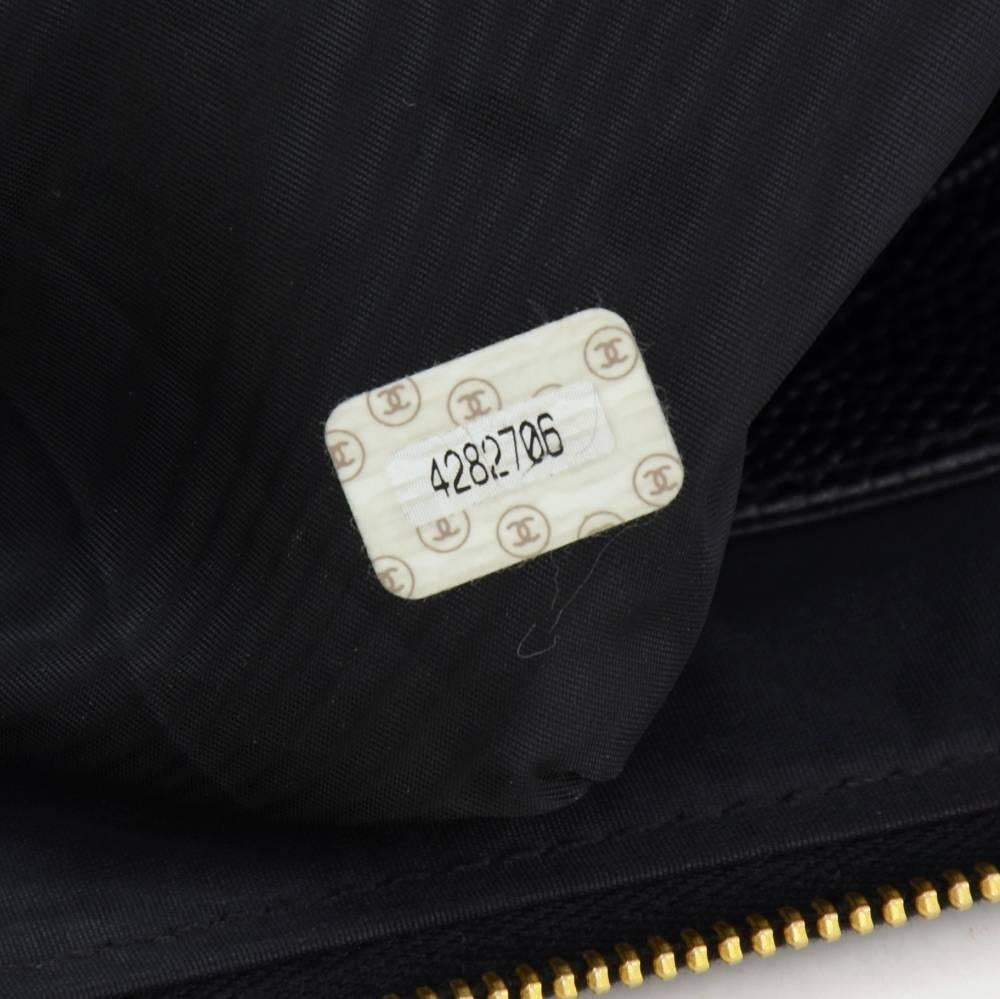 Chanel Black Caviar Leather Document Case Clutch Bag 4