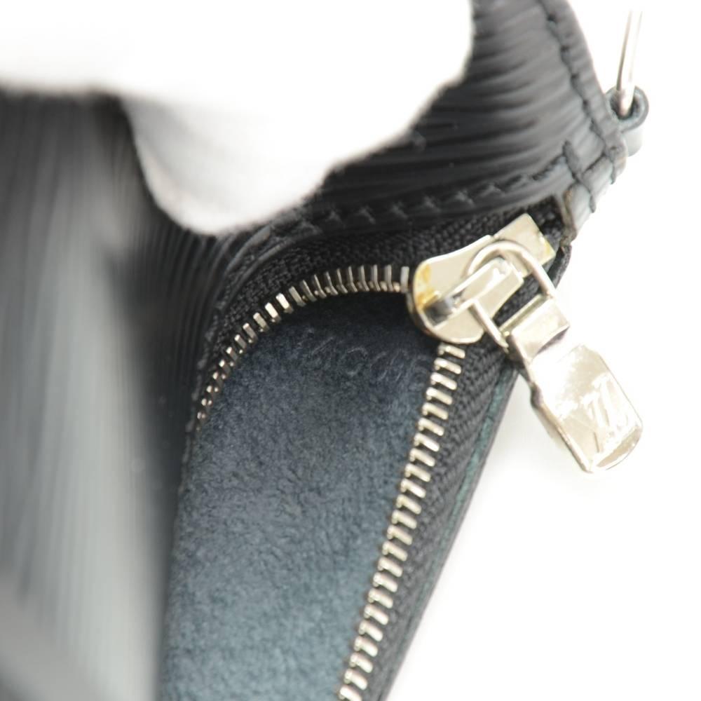 Louis Vuitton Pochette Papillon Black Epi Leather Silver Hardware Pouch Bag 5