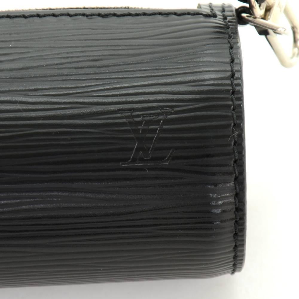 Louis Vuitton Pochette Papillon Black Epi Leather Silver Hardware Pouch Bag 3