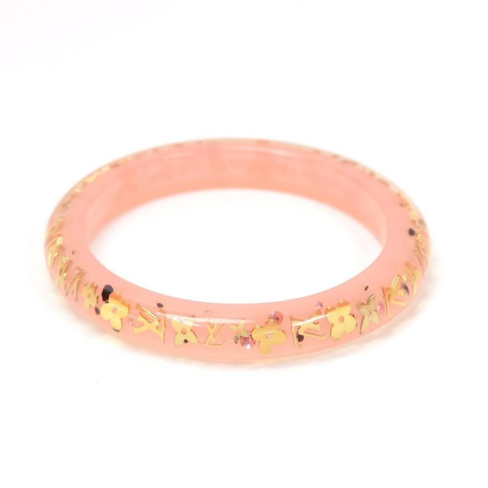 Louis Vuitton Baby Pink x Gold Tone Inclusion Bracelet Bangle In Excellent Condition In Fukuoka, Kyushu
