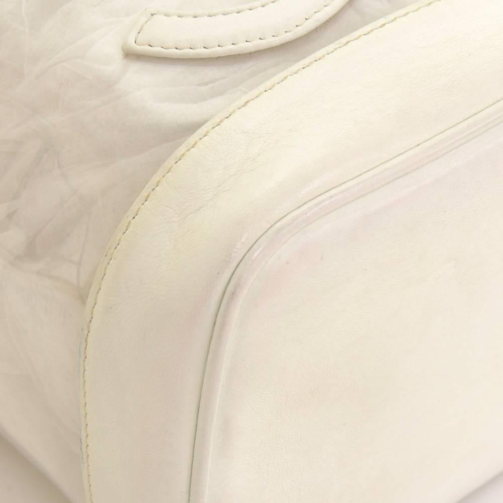 Chanel Vanity White Leather x Vinyl Cosmetic Hand Bag 3