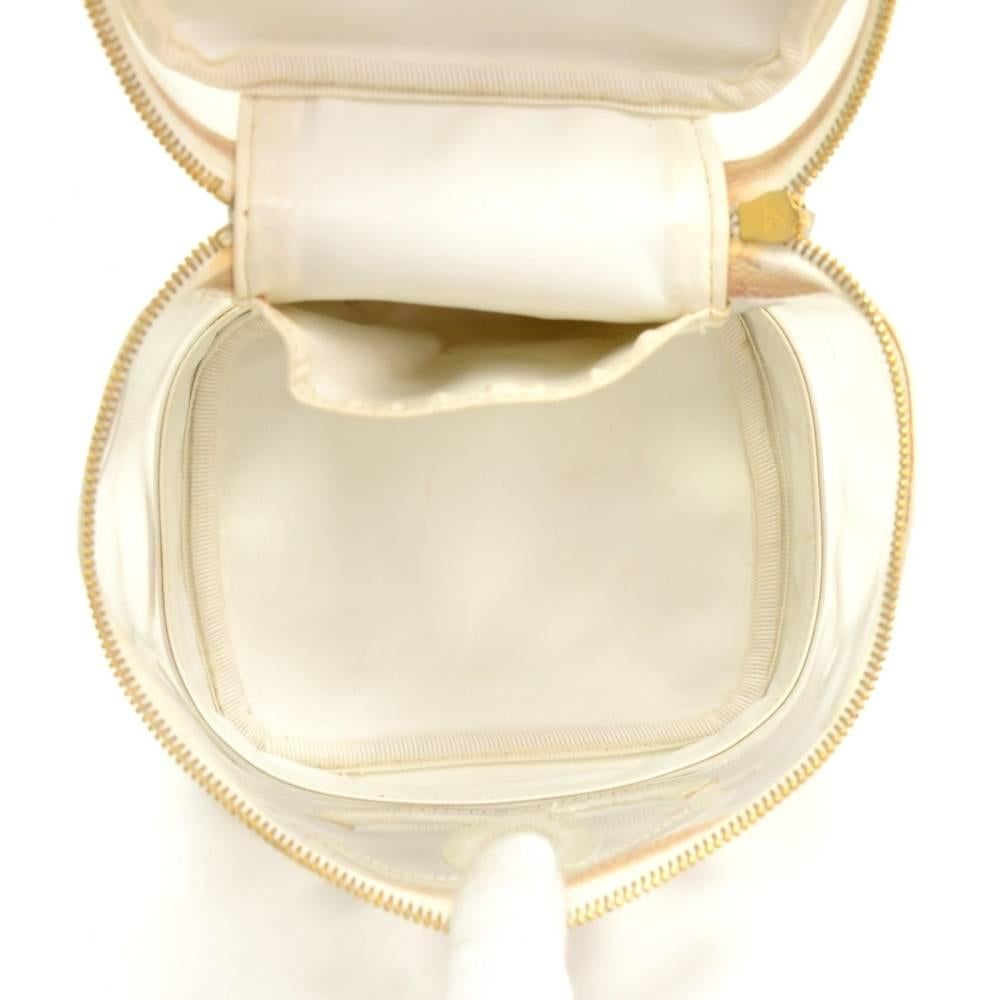 Chanel Vanity White Leather x Vinyl Cosmetic Hand Bag 6