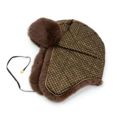 Louis Vuitton Brown Monogram Silk x Fur Igloo Chapka