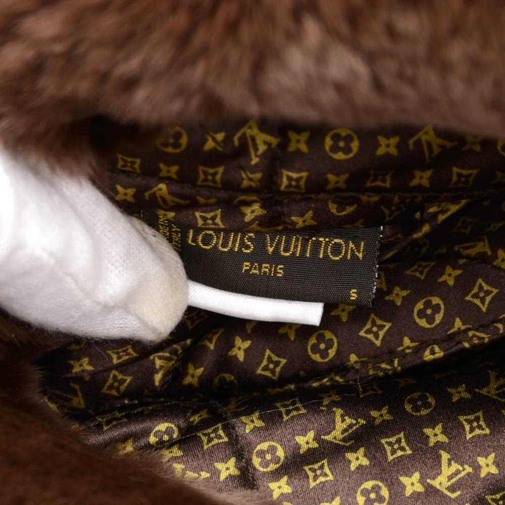 Louis Vuitton Brown Monogram Silk x Fur Igloo Chapka In Excellent Condition In Fukuoka, Kyushu