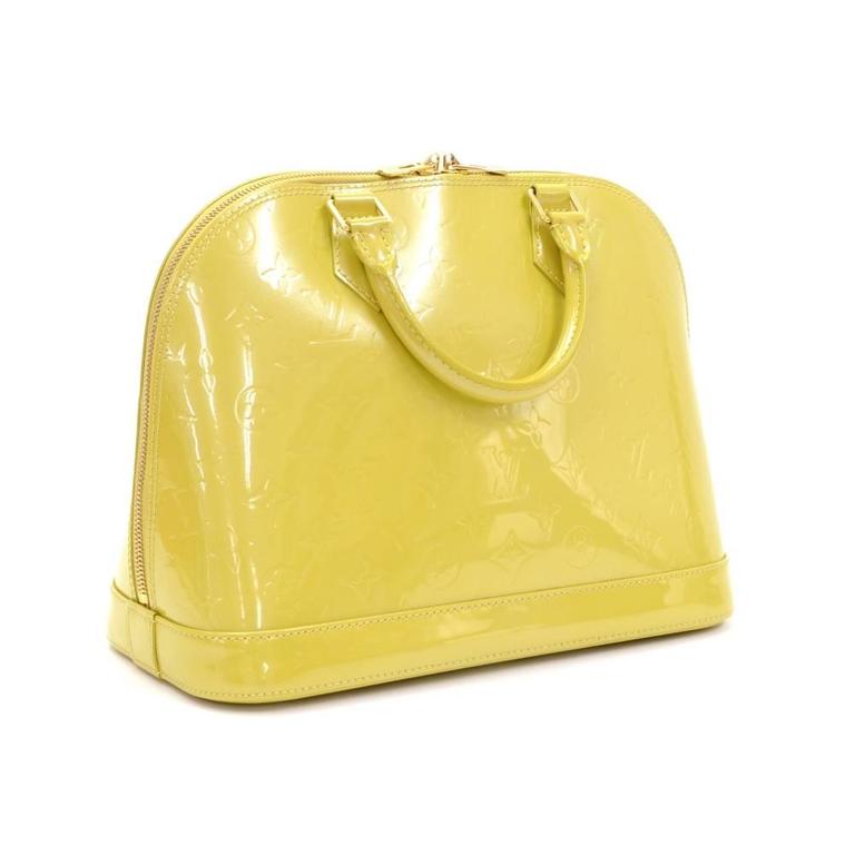 Louis Vuitton Alma Lime Green Vernis Leather Hand Bag at 1stDibs lime