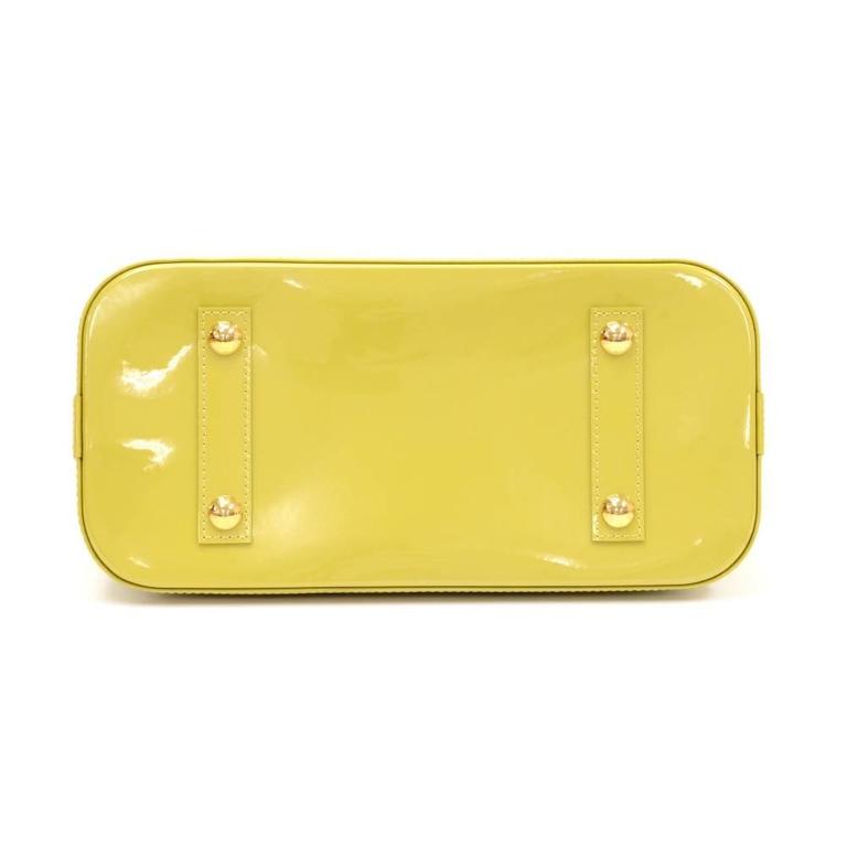 Louis Vuitton Alma Lime Green Vernis Leather Hand Bag at 1stDibs lime
