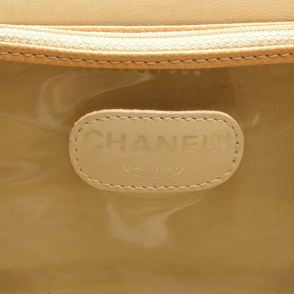 Chanel Vanity Beige Caviar Leather Large Cosmetic Hand Bag 4