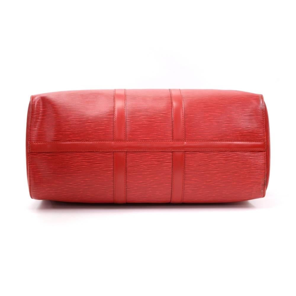 Vintage Louis Vuitton Keepall 45 Red Epi Leather Travel Bag 2