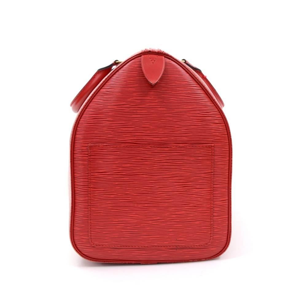 Vintage Louis Vuitton Keepall 45 Red Epi Leather Travel Bag 1