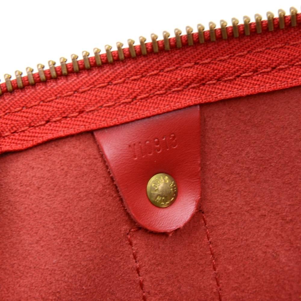 Vintage Louis Vuitton Keepall 45 Red Epi Leather Travel Bag 5