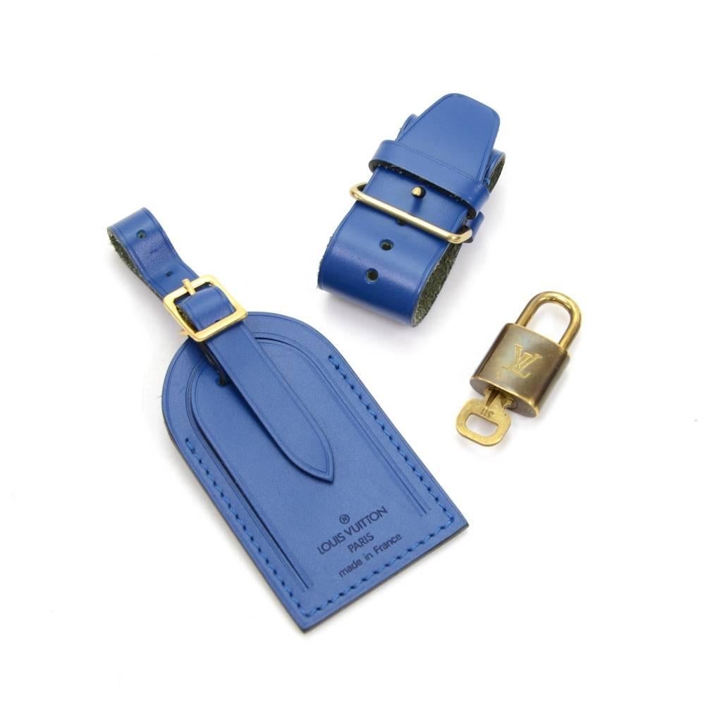 Women's or Men's Vintage Louis Vuitton Keepall 55 Blue Epi Leather Duffle Travel Bag