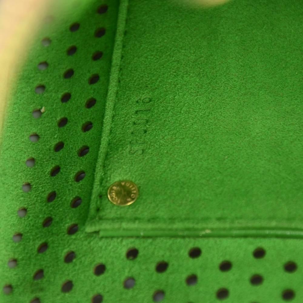 Louis Vuitton Perforated Speedy 30 Monogram Canvas Green Leather City Handbag 4