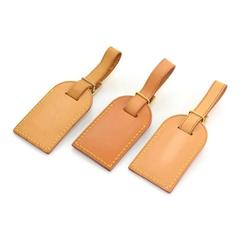 Louis Vuitton Brown Cowhide Leather Small Name Tags 3 Sets