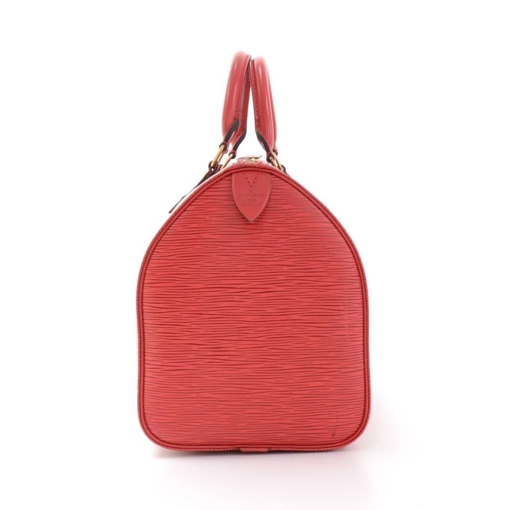 Women's Vintage Louis Vuitton Speedy 30 Red Epi Leather City Hand Bag