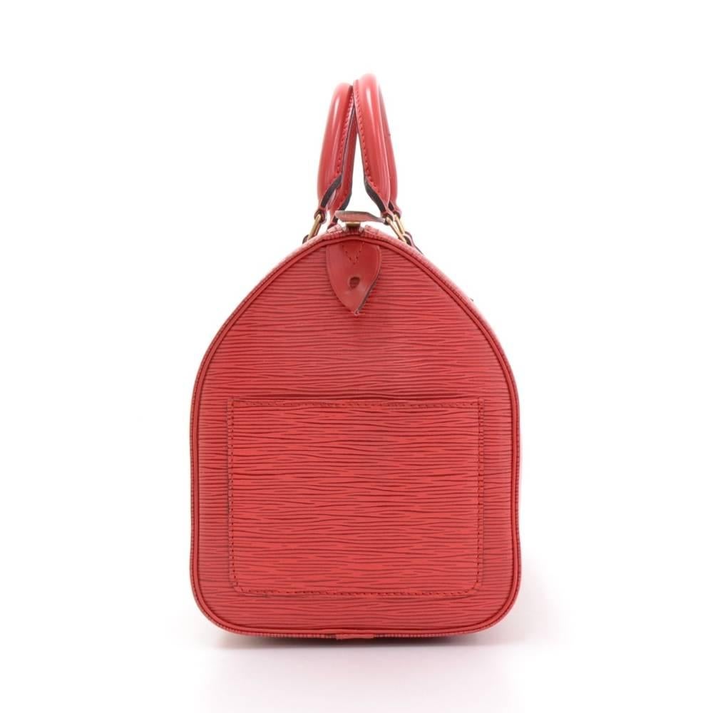 Vintage Louis Vuitton Speedy 30 Red Epi Leather City Hand Bag 1