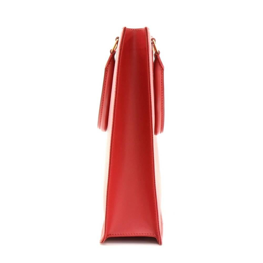 Women's Louis Vuitton Sac Plat PM Red Epi Leather Handbag