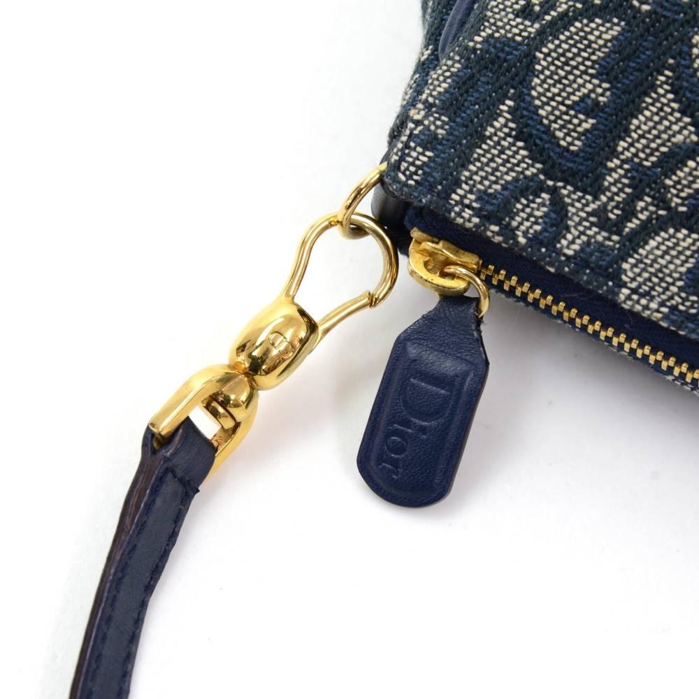 Women's Christian Dior Mini Saddle Navy Monogram Pochette Bag