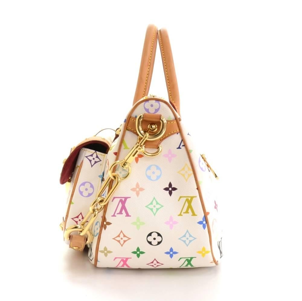 Women's Louis Vuitton Rita White Multicolor Monogram Canvas 2 way Bag