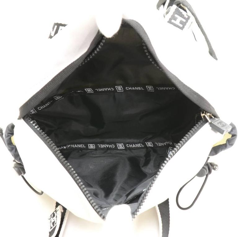 Chanel Sports Line Gray x White Canvas Waist Pouch Bag at 1stDibs