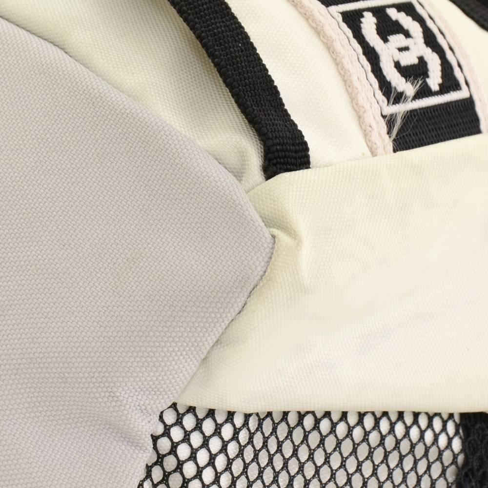 Chanel Sports Line Gray x White Canvas Waist Pouch Bag 1