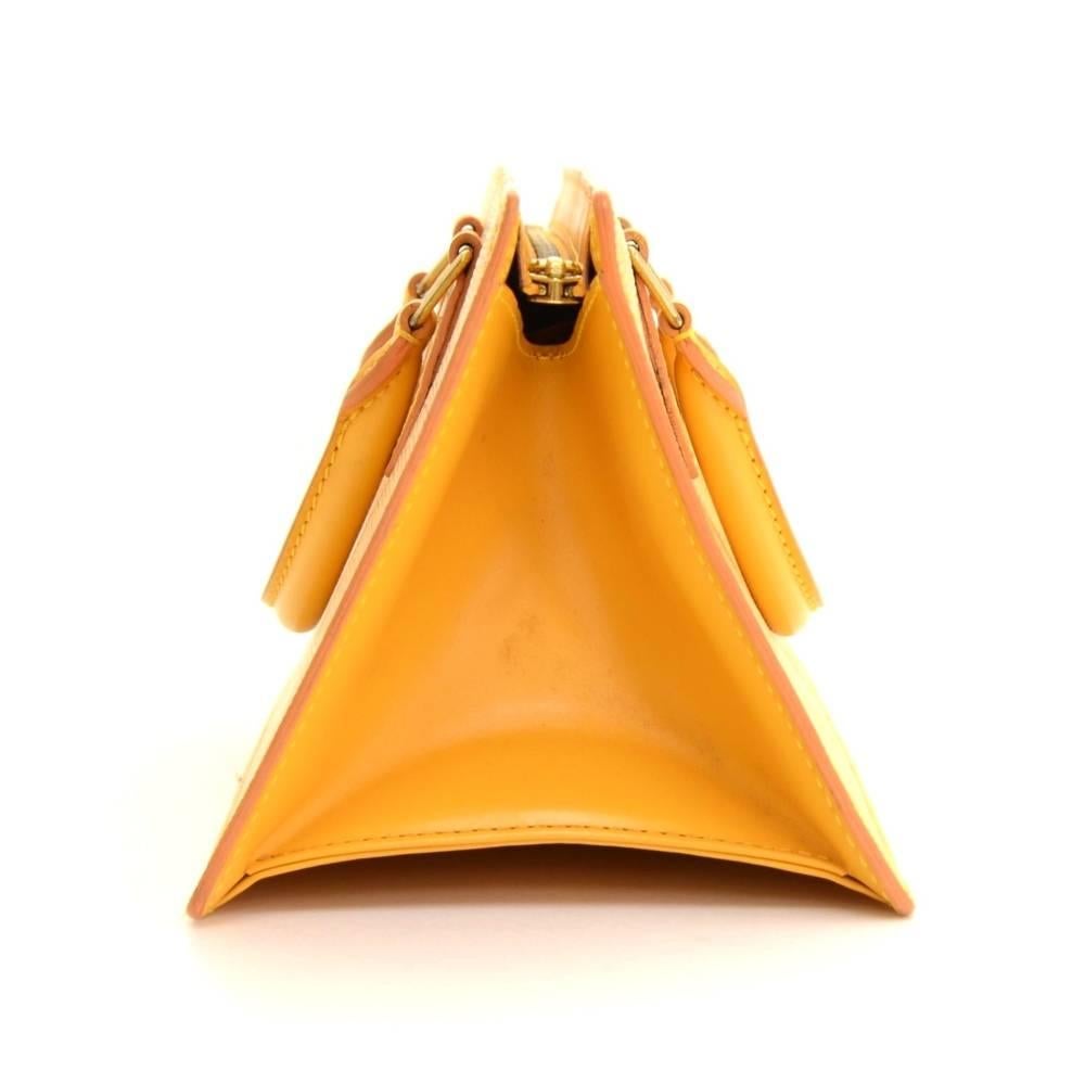 Vintage Louis Vuitton Sac Triangle Yellow Epi Leather Hand Bag 1