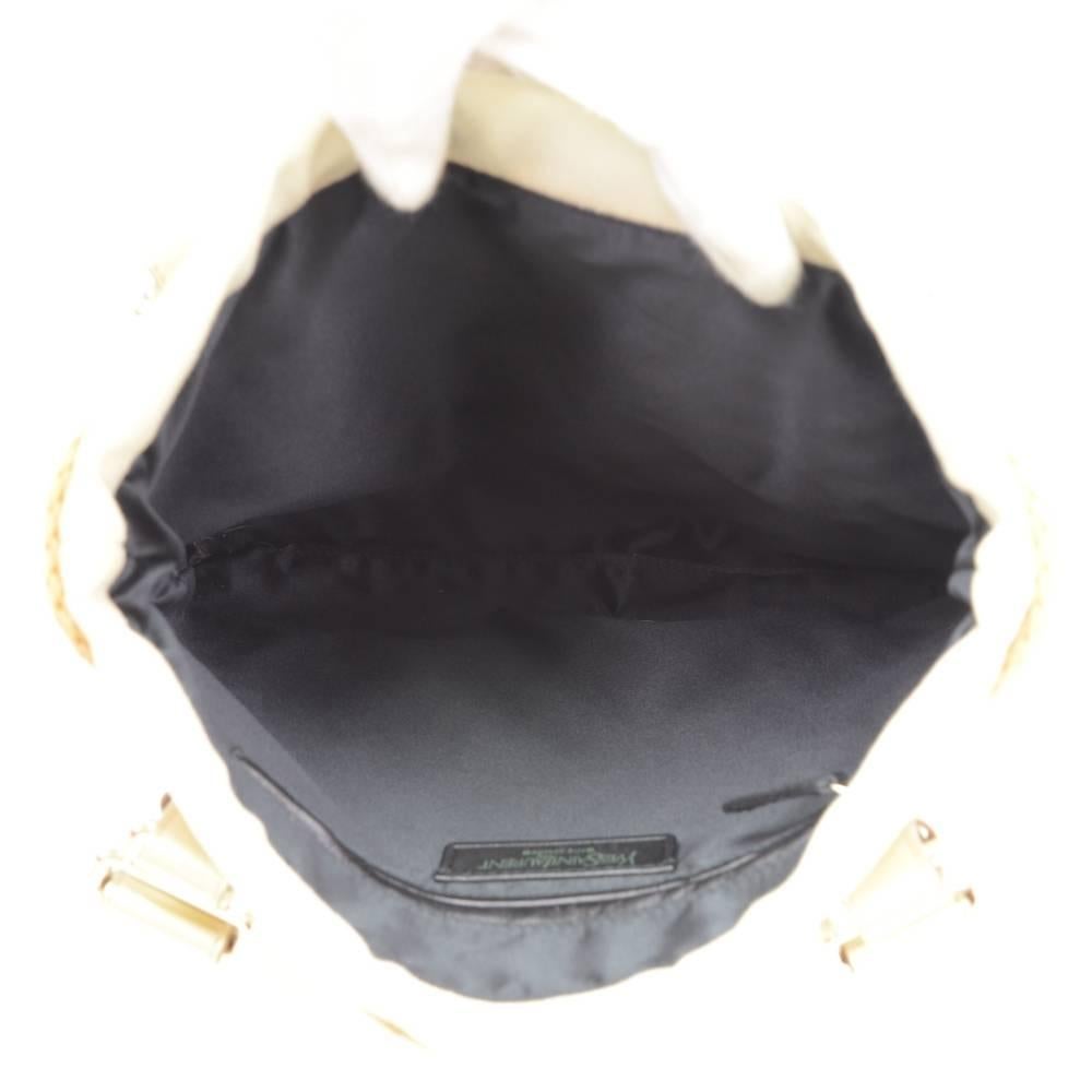 Yves Saint Laurent Kahala Beige Cotton Tote Hand Bag 5