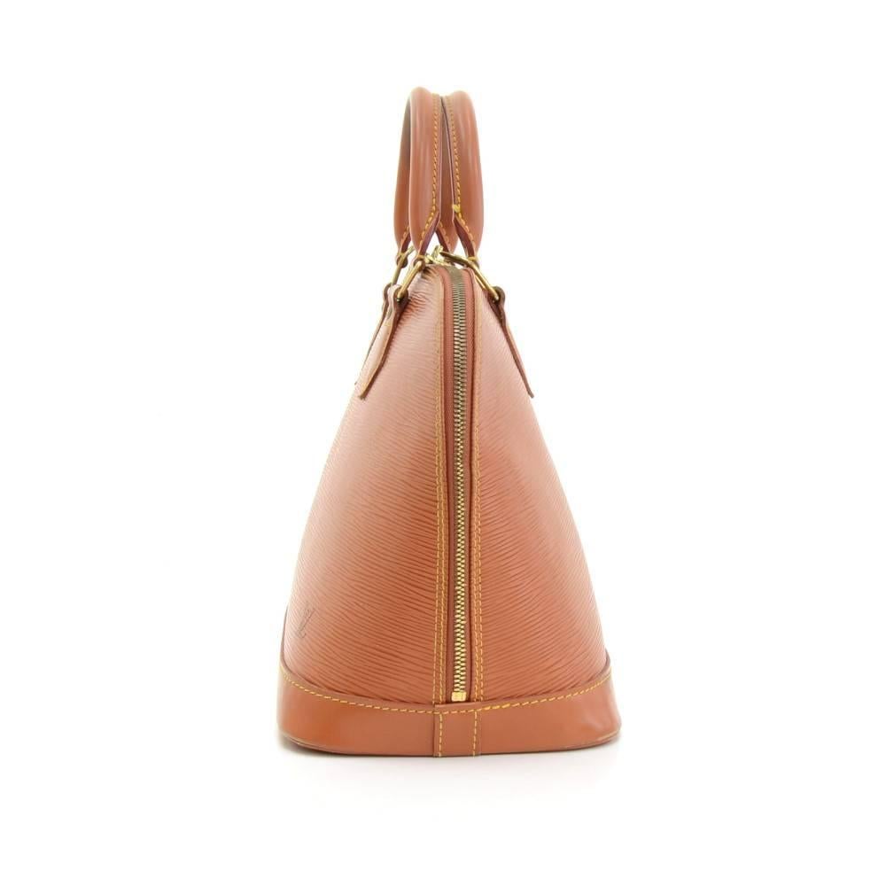 Women's Louis Vuitton Alma Brown Kenyan Fawn Epi Leather Hand Bag