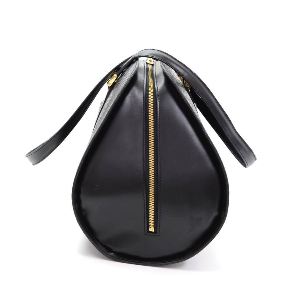 Women's Louis Vuitton Solferino 45 Black Epi Leather Shoulder Boston Bag