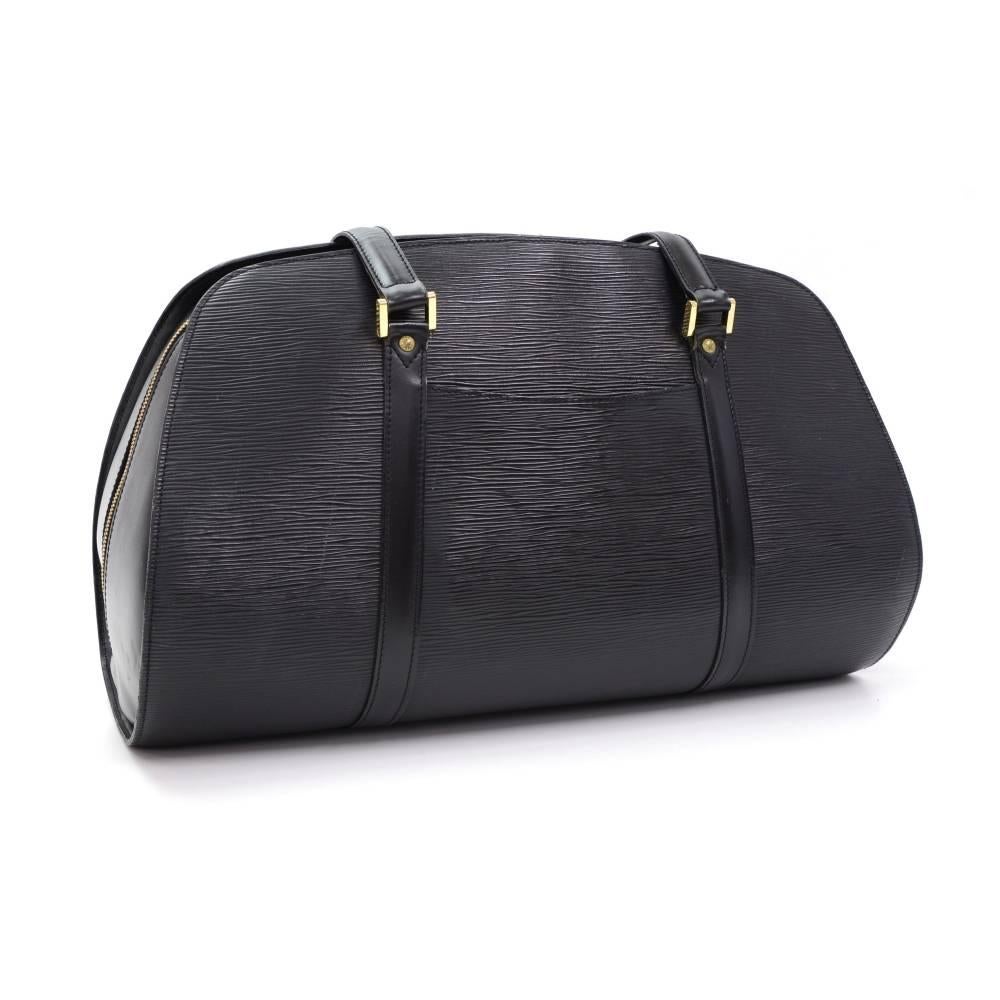 Louis Vuitton Solferino 45 Black Epi Leather Shoulder Boston Bag In Good Condition In Fukuoka, Kyushu