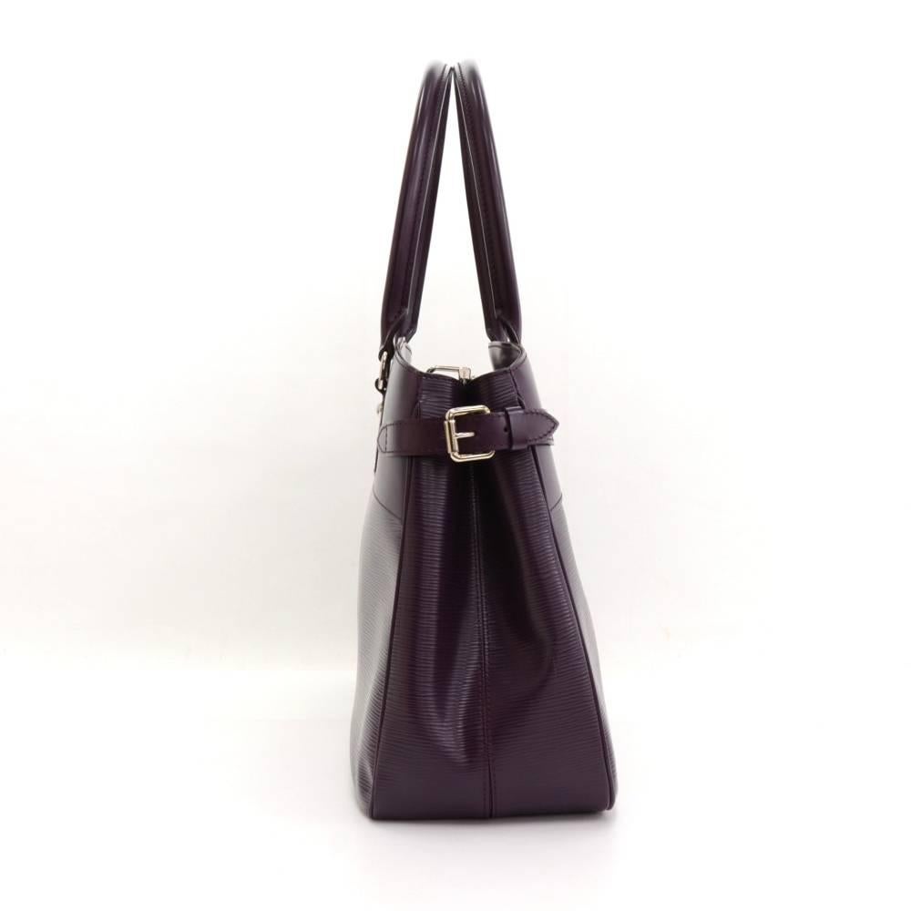 Louis Vuitton Passy GM Purple Epi Leather Silver Tone Hardware Hand Bag In Excellent Condition In Fukuoka, Kyushu