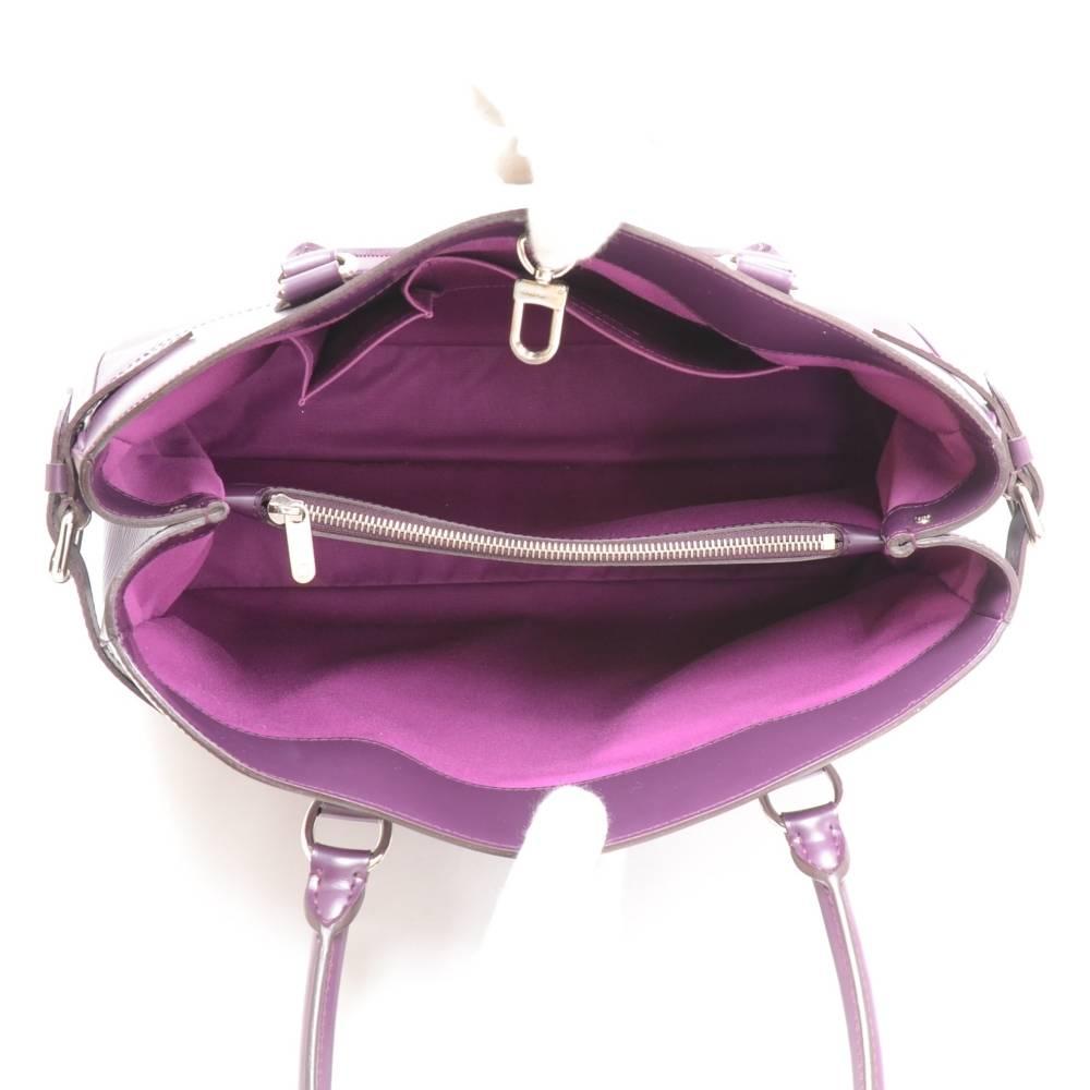 Louis Vuitton Passy GM Purple Epi Leather Silver Tone Hardware Hand Bag 5