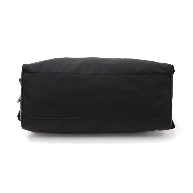 Prada Prada Ruffle Bauletto Black Nylon Hand Bag