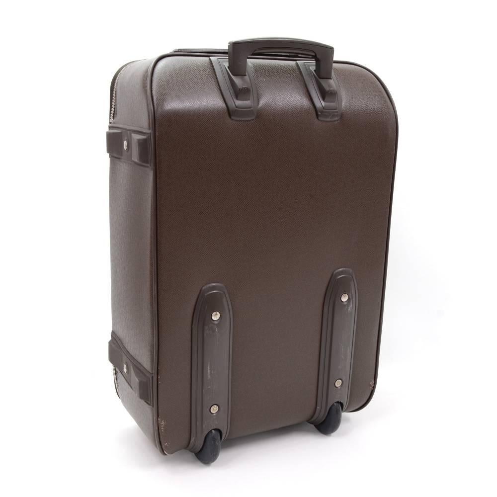 Black Louis Vuitton Pegase 60 Brown Taiga Leather Travel Rolling Luggage